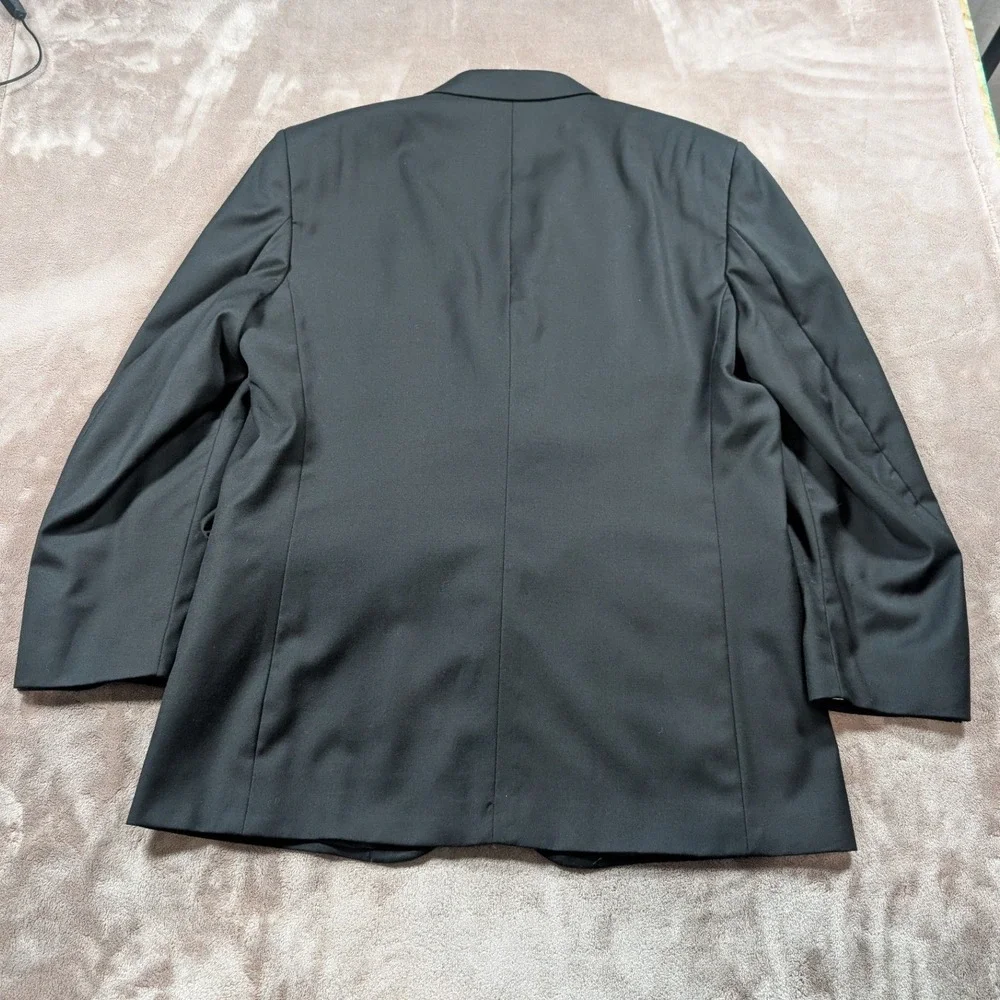 Jos. A. Bank Blazer Mens 46R Black Gold Crest Button Two-Button Sport Coat